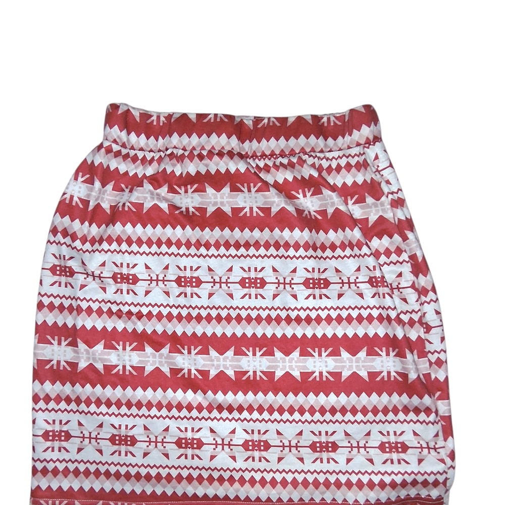 💕5/$18 SHEIN Vibrant Red and White Patterned Pencil Skirt